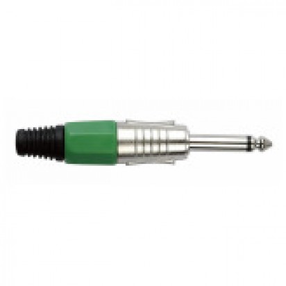 DAP Jackplug 6.3mm Mono Nickel with Green Endcap