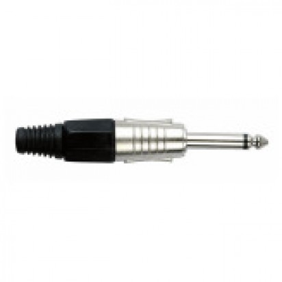 DAP Jackplug 6.3mm Mono Nickel with Black Endcap