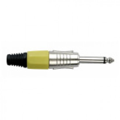 DAP Jackplug 6.3mm Mono Nickel with Yellow Endcap