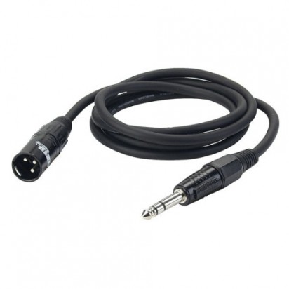 DAP 6 mtr XLRM/Jack Stereo Black Mic/linecable