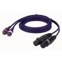 DAP 3 mtr 2 XLR F/2 RCA Connector Line/Instrumentcable