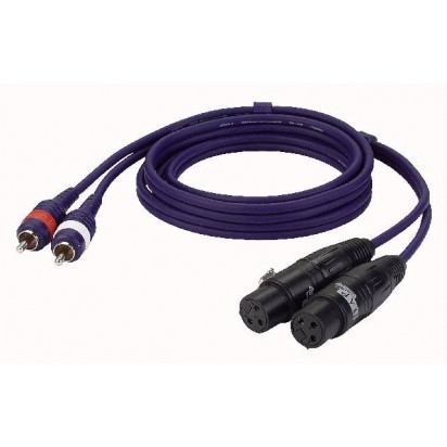 DAP 3 mtr 2 XLR F/2 RCA Connector Line/Instrumentcable