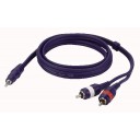 DAP Stereo Mini Jack/2 RCA 1,5mtr Line/Instrumentcable