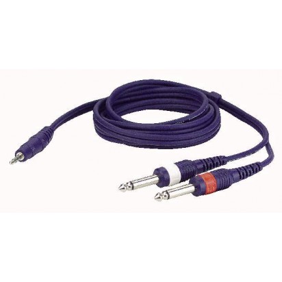 DAP Stereo Mini Jack/2 Jack 1,5mtr Line/Instrumentcable