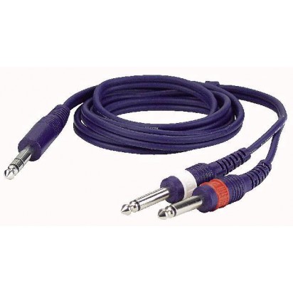 DAP Stereo Jack/2 Mono Jack 1,5mtr Line/Instrumentcable