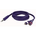 DAP Stereo Jack/2 RCA 3 mtr Line/Instrumentcable