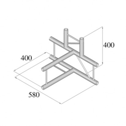 Pro-truss Pro 22 T-piece C 420 V 4-way vertical corner