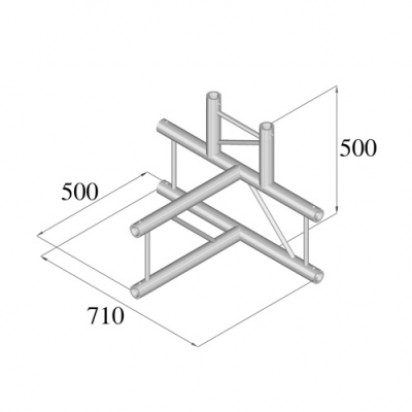 Pro-truss Pro 32 T-piece C 420 V 4-way vertical corner