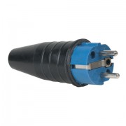 Showtec Rubber Schucko Connector Male 250v Blue CEE7/VII 3x2,5mm²